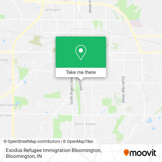Mapa de Exodus Refugee Immigration Bloomington