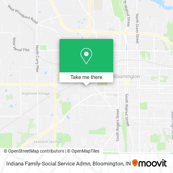 Mapa de Indiana Family-Social Service Admn