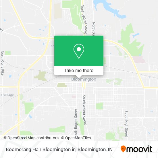 Boomerang Hair Bloomington in map