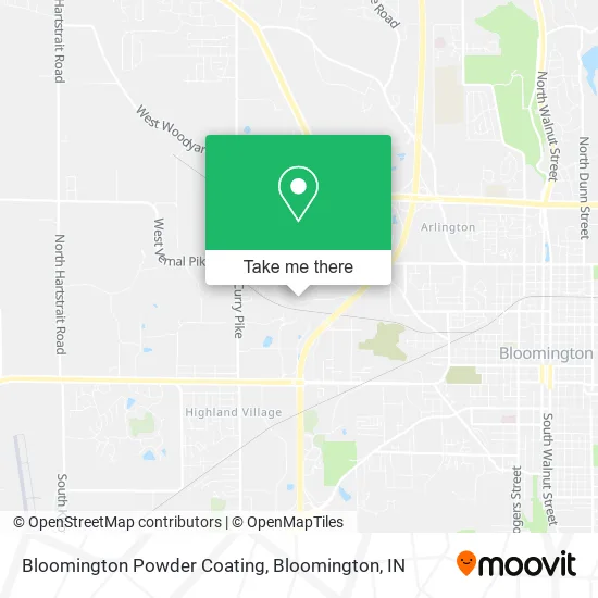 Bloomington Powder Coating map