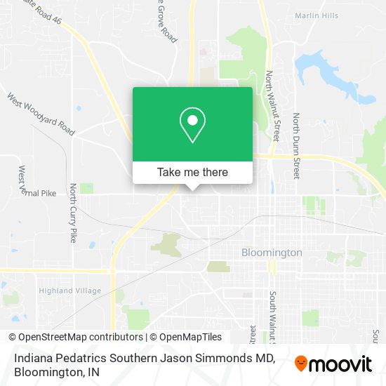 Indiana Pedatrics Southern Jason Simmonds MD map