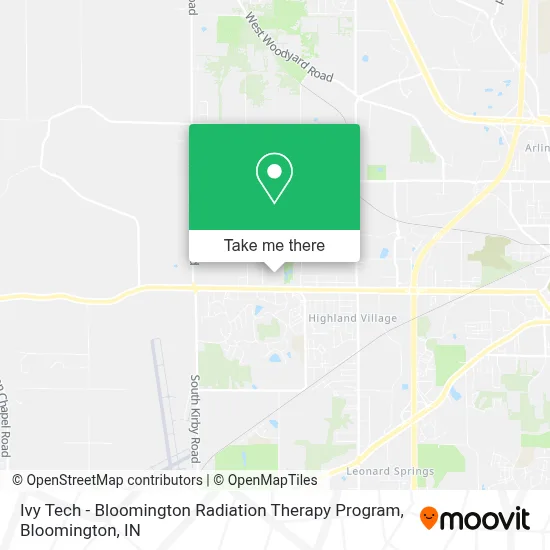 Ivy Tech - Bloomington Radiation Therapy Program map