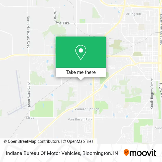 Indiana Bureau Of Motor Vehicles map