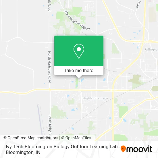 Ivy Tech Bloomington Biology Outdoor Learning Lab map