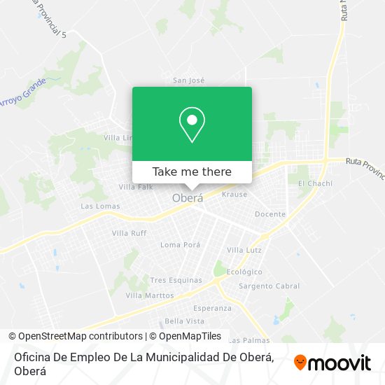 Oficina De Empleo De La Municipalidad De Oberá map