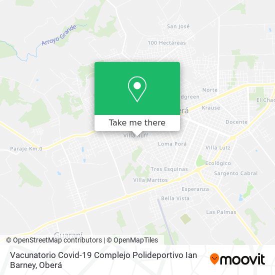 Vacunatorio Covid-19 Complejo Polideportivo Ian Barney map