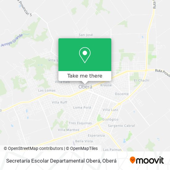 Secretaría Escolar Departamental Oberá map