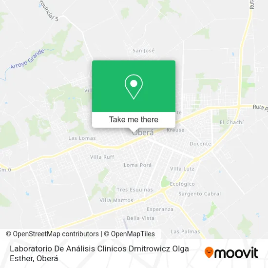 Mapa de Laboratorio De Análisis Clinicos Dmitrowicz Olga Esther