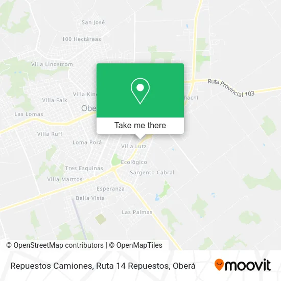 Mapa de Repuestos Camiones, Ruta 14 Repuestos