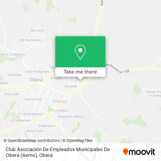 Mapa de Club Asociación De Empleados Municipales De Oberá (Aemo)