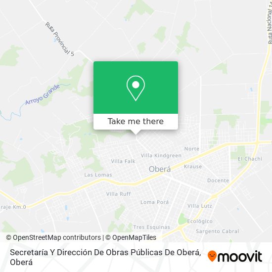 Secretaría Y Dirección De Obras Públicas De Oberá map