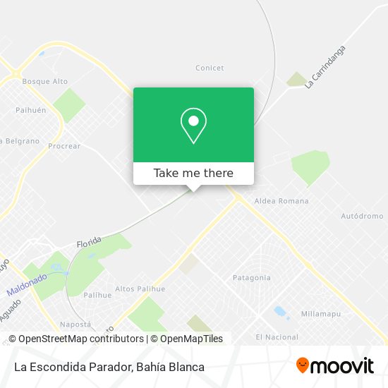 La Escondida Parador map