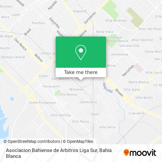 Asociacion Bahiense de Arbitros Liga Sur map