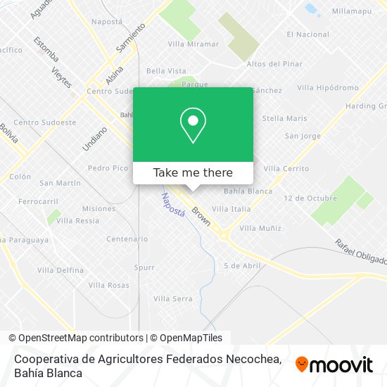 Mapa de Cooperativa de Agricultores Federados Necochea