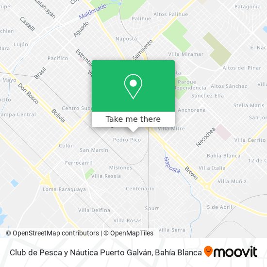 Mapa de Club de Pesca y Náutica Puerto Galván