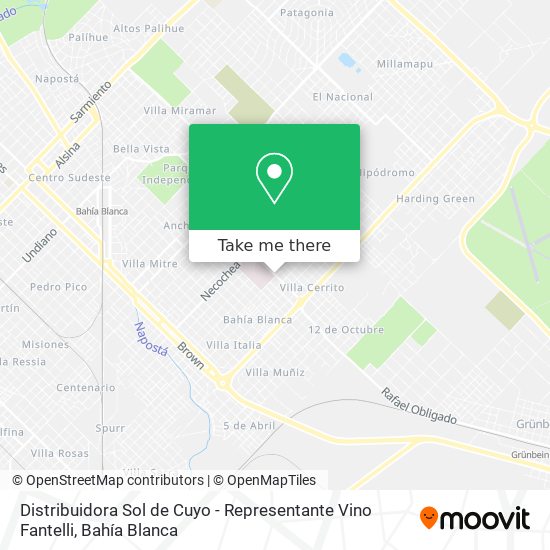 Mapa de Distribuidora Sol de Cuyo - Representante Vino Fantelli