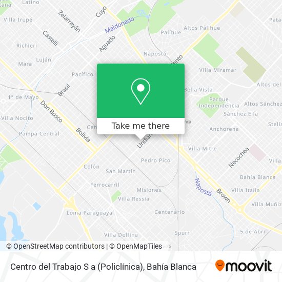 Mapa de Centro del Trabajo S a (Policlínica)