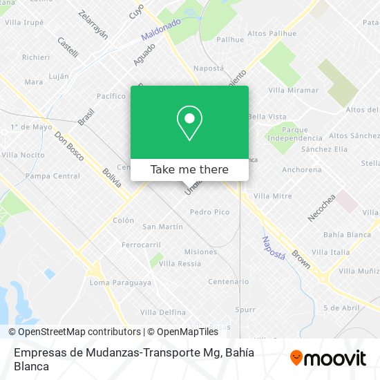 Mapa de Empresas de Mudanzas-Transporte Mg