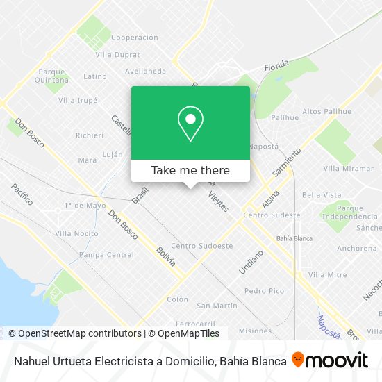 Nahuel Urtueta Electricista a Domicilio map
