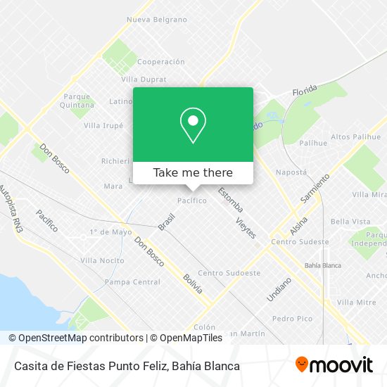 Casita de Fiestas Punto Feliz map