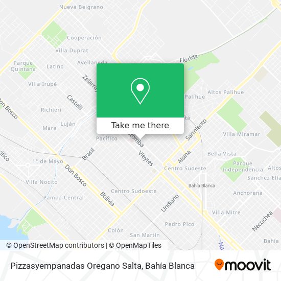 Mapa de Pizzasyempanadas Oregano Salta