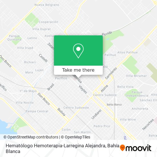 Mapa de Hematólogo Hemoterapia-Larregina Alejandra