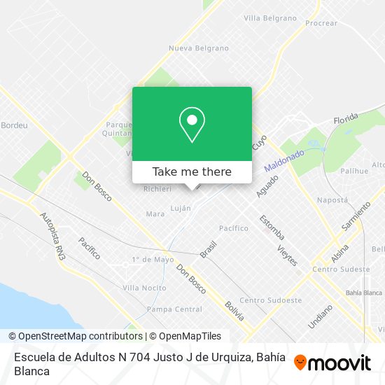 Mapa de Escuela de Adultos N 704 Justo J de Urquiza