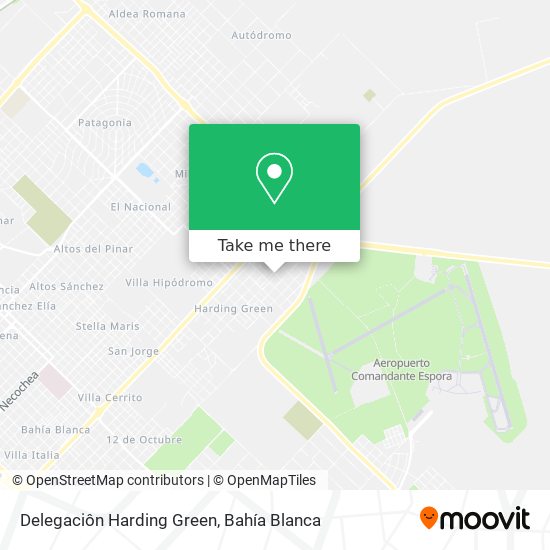 Delegaciôn Harding Green map