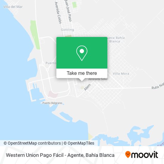 Mapa de Western Union Pago Fácil - Agente