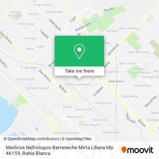 Mapa de Medicos Nefrologos-Barreneche Mirta Liliana Mp 46159
