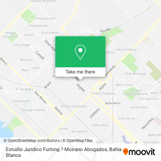 Mapa de Estudio Juridico Furlong ? Moirano Abogados
