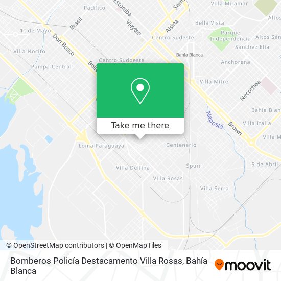 Mapa de Bomberos Policía Destacamento Villa Rosas