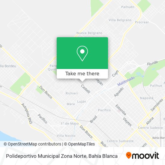 Mapa de Polideportivo Municipal Zona Norte