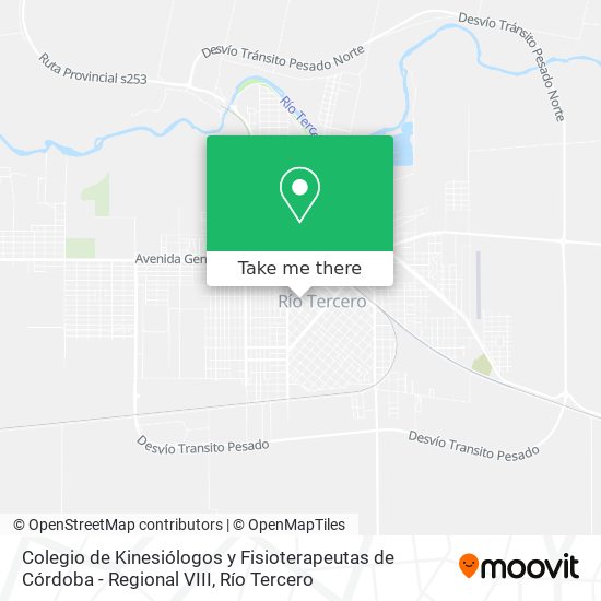 Colegio de Kinesiólogos y Fisioterapeutas de Córdoba - Regional VIII map