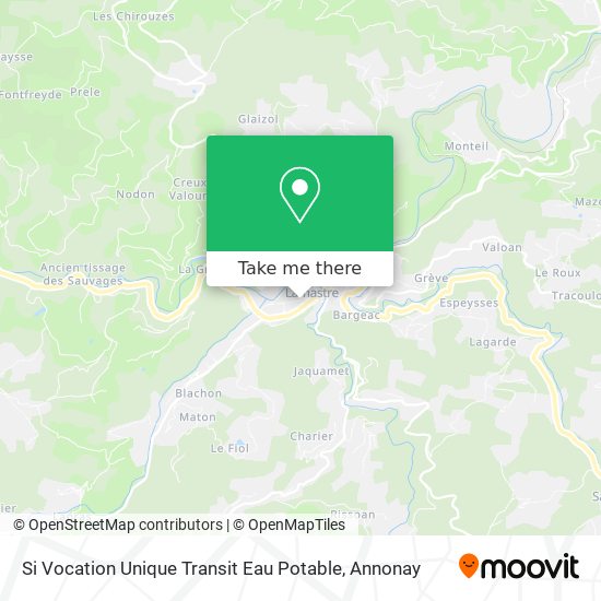 Si Vocation Unique Transit Eau Potable map