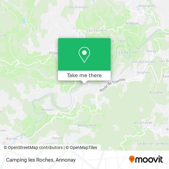 Camping les Roches map