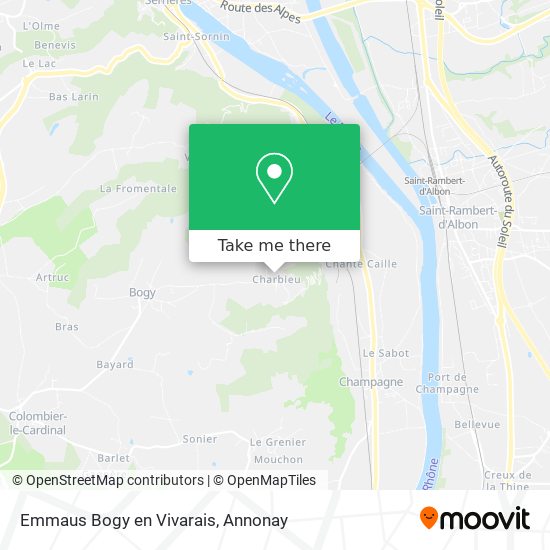 Mapa Emmaus Bogy en Vivarais