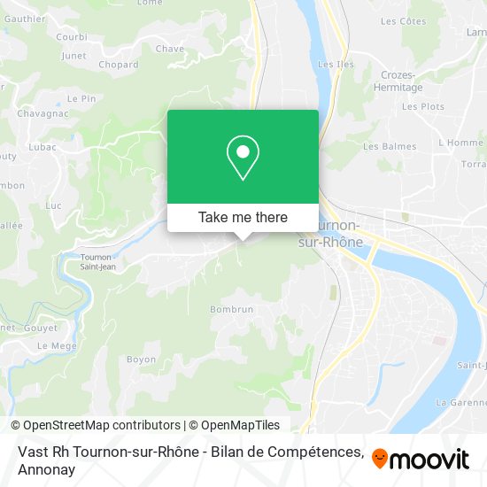 Mapa Vast Rh Tournon-sur-Rhône - Bilan de Compétences