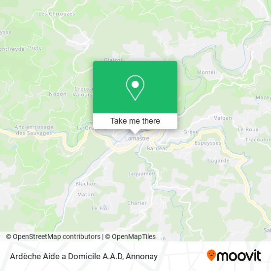Mapa Ardèche Aide a Domicile A.A.D