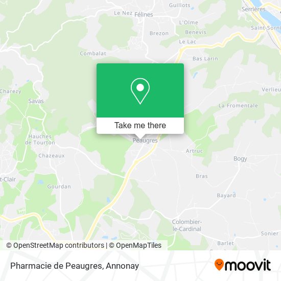 Pharmacie de Peaugres map