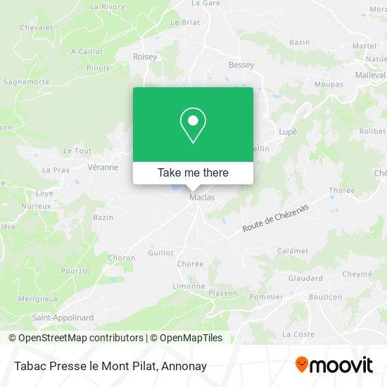 Tabac Presse le Mont Pilat map