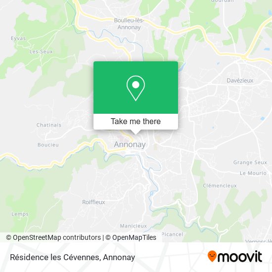 Résidence les Cévennes map