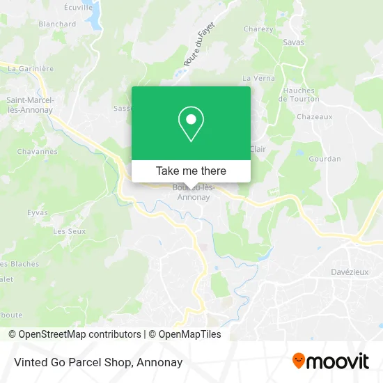 Vinted Go Parcel Shop map