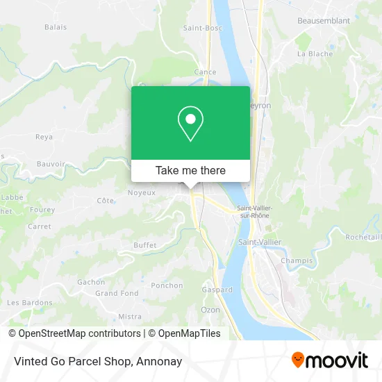 Vinted Go Parcel Shop map