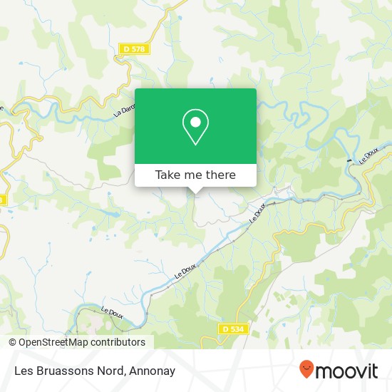 Les Bruassons Nord map