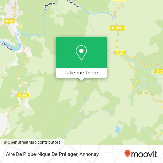 Mapa Aire De Pique-Nique De Prélager