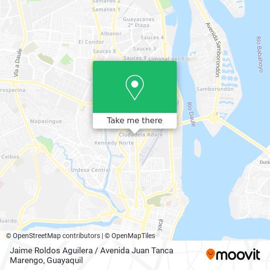 Mapa de Jaime Roldos Aguilera / Avenida Juan Tanca Marengo