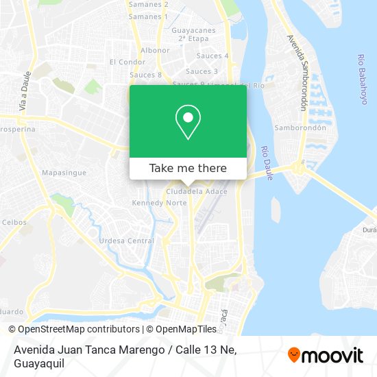 Mapa de Avenida Juan Tanca Marengo / Calle 13 Ne