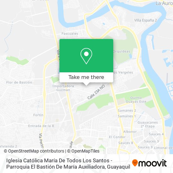 Iglesia Católica María De Todos Los Santos - Parroquia El Bastión De María Auxiliadora map