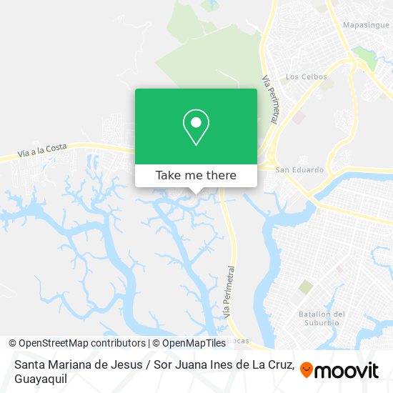 Santa Mariana de Jesus / Sor Juana Ines de La Cruz map